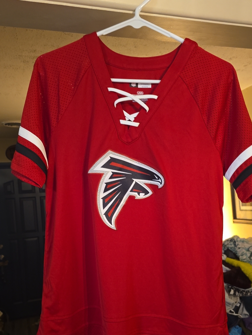 NFL Red Atlanta Falcons Lace-Up Women's Jersey